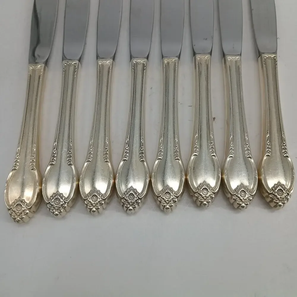 8X BK 1847 Rogers Bros IS Remembrance Silverplate Silverware Butter Knives